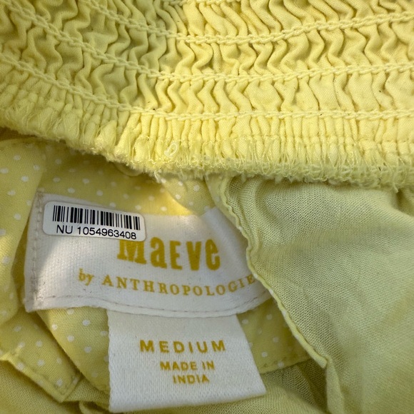Anthropologie Maeve Yellow One Shoulder Maxi Dress Cottagecore Resort M - Picture 8 of 8